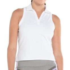 K-Swiss K Swiss Sleeveless Rib Polo -Tennis Shop KWT06 110